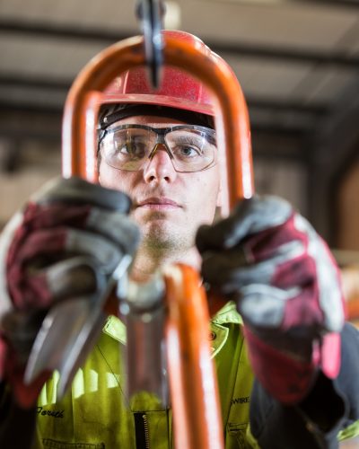 Lifting man and shackle